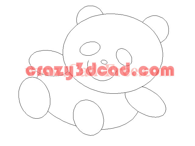 Cute cartoon Panda CAD blocks